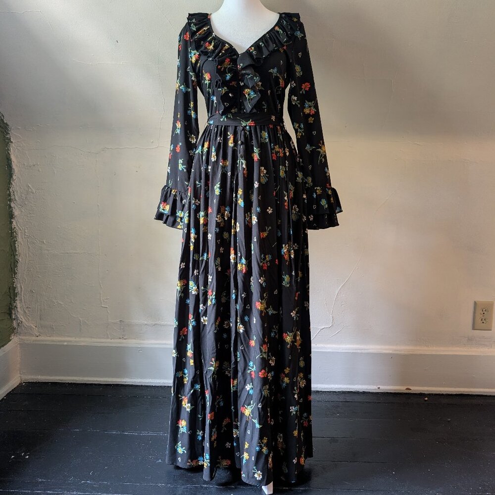 mille resort wear cosima floral faery flutter tie button front dress (x-small)